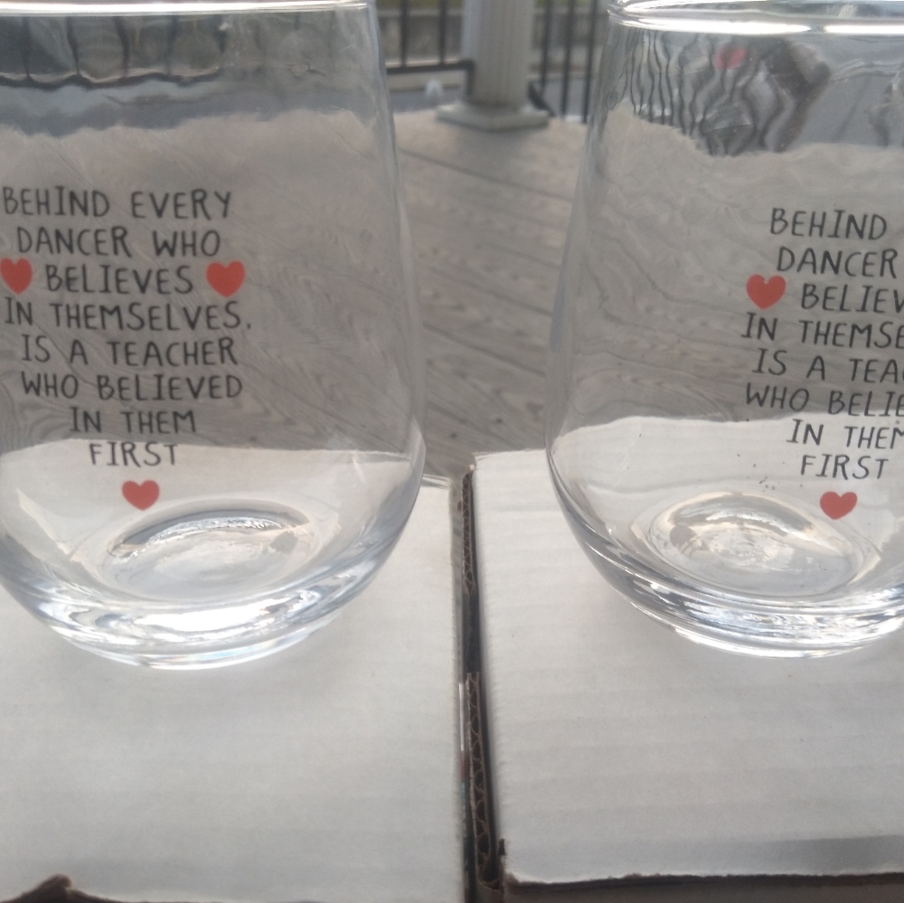 Dance teacher wine glass set